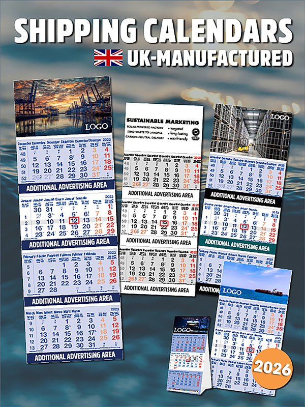 shipping calendars for 2026